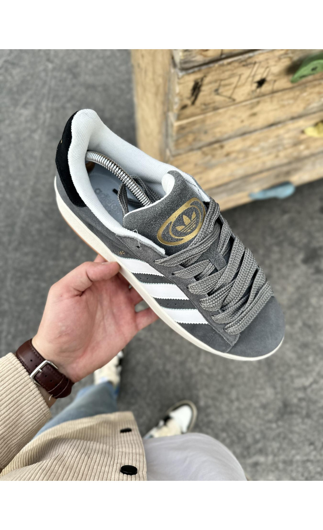 Чоловічі кросівки  Кросівки adidas campus (dark gray) (0815-14)