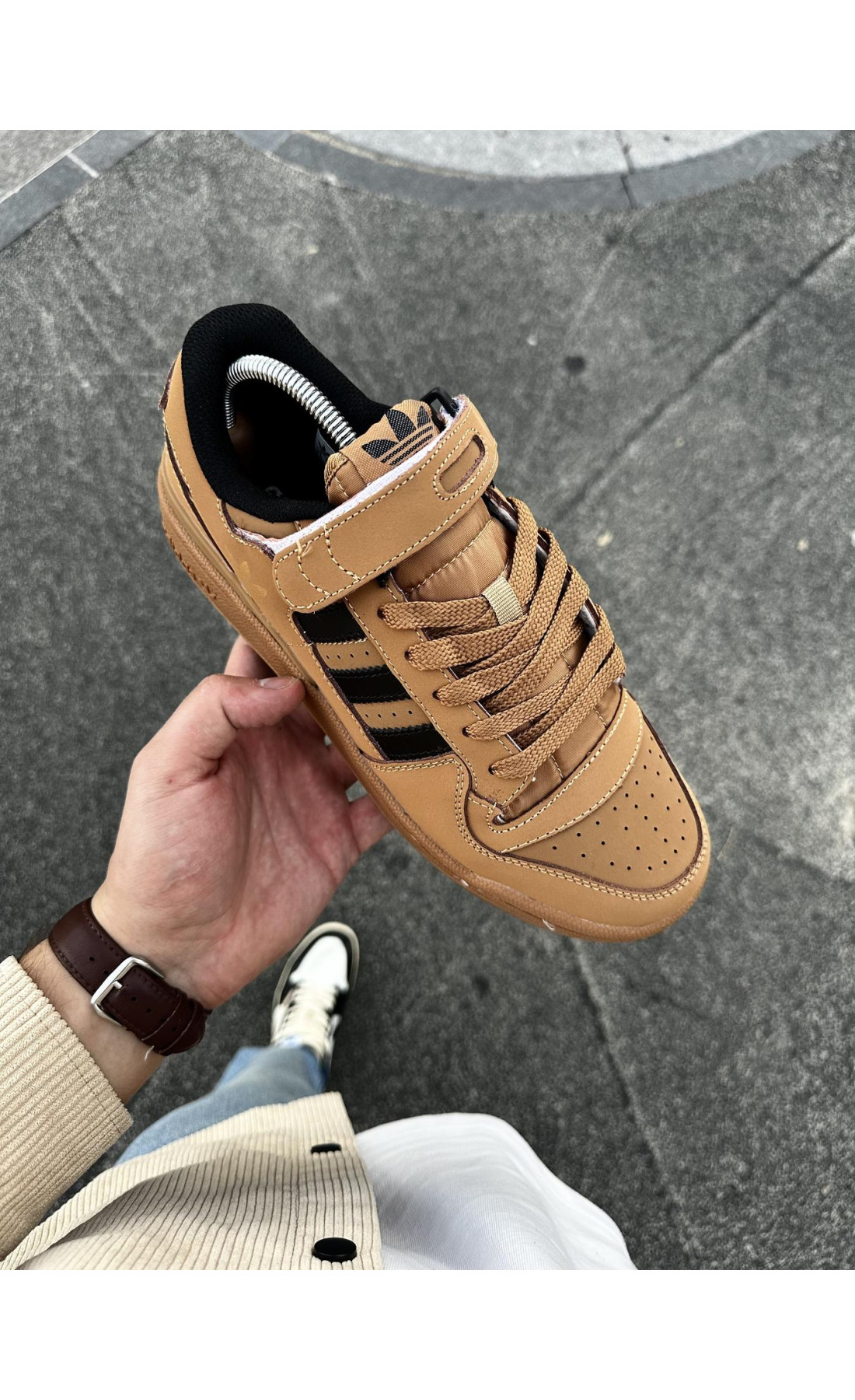 Чоловічі кросівки  Кросівки adidas forum low (camel) (316-5)
