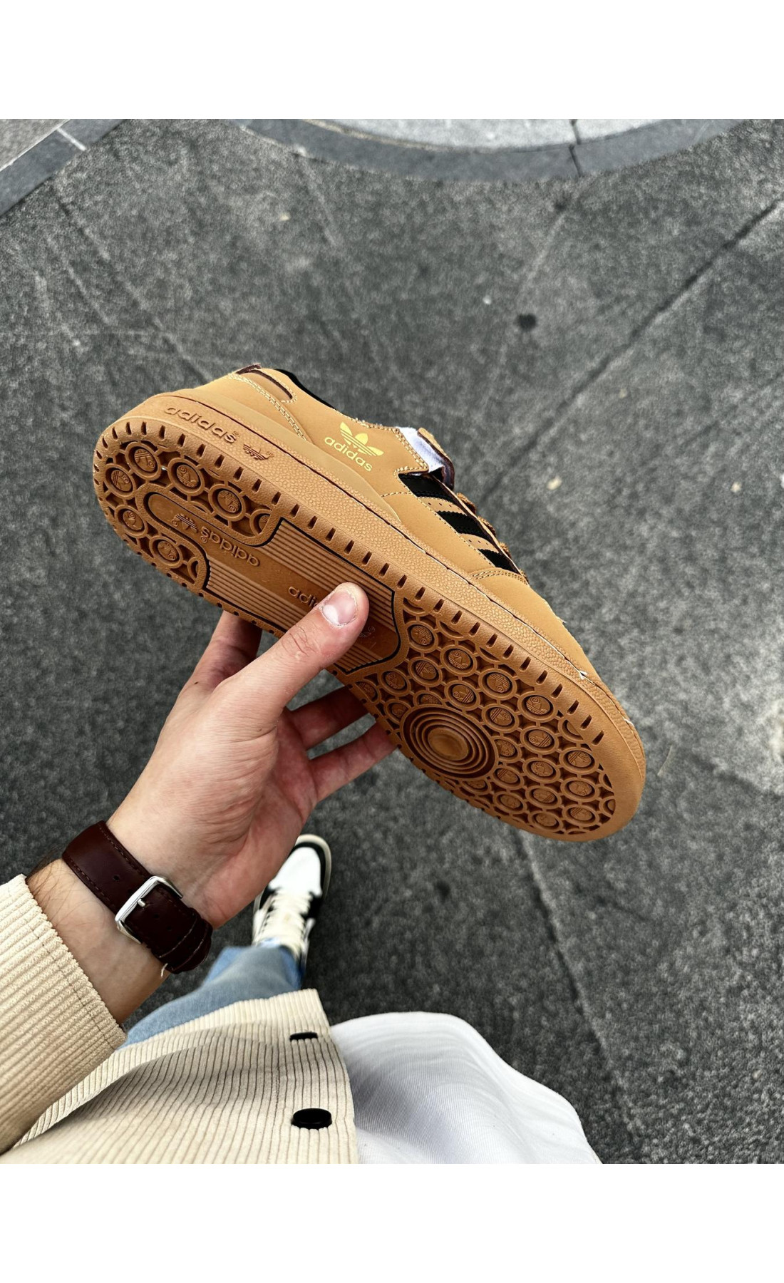 Чоловічі кросівки  Кросівки adidas forum low (camel) (316-5)