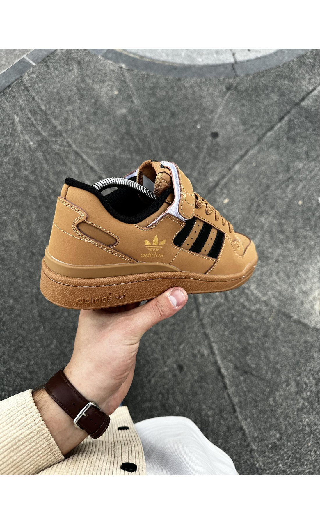 Чоловічі кросівки  Кросівки adidas forum low (camel) (316-5)