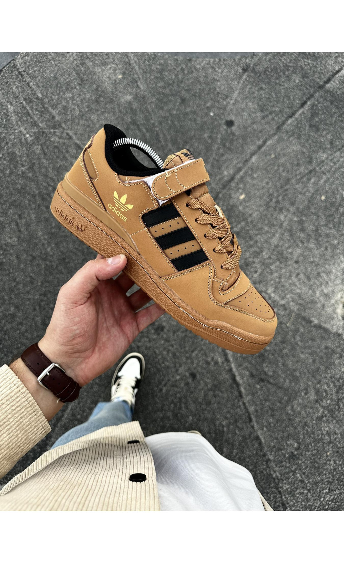 Чоловічі кросівки  Кросівки adidas forum low (camel) (316-5)