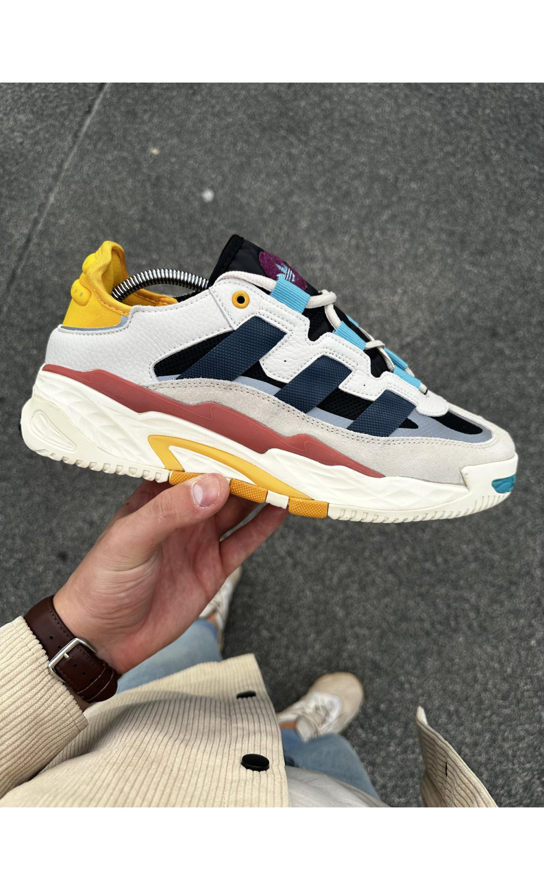 Чоловічі кросівки  Кросівки adidas niteball, тoп якість (beige) (30-2)