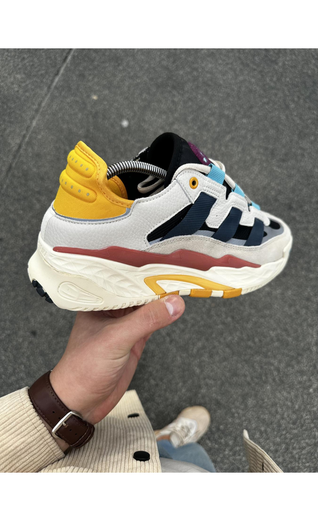 Чоловічі кросівки  Кросівки adidas niteball, тoп якість (beige) (30-2)