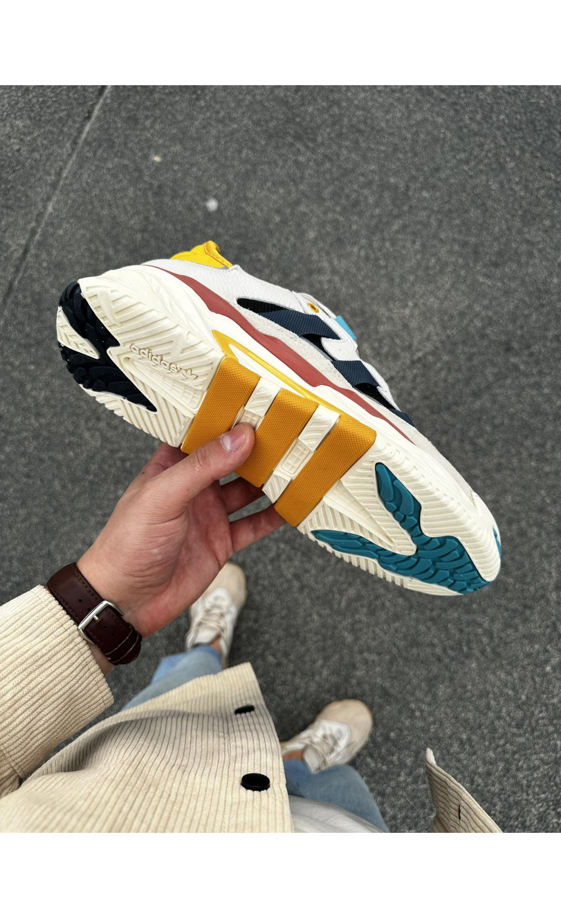 Чоловічі кросівки  Кросівки adidas niteball, тoп якість (beige) (30-2)