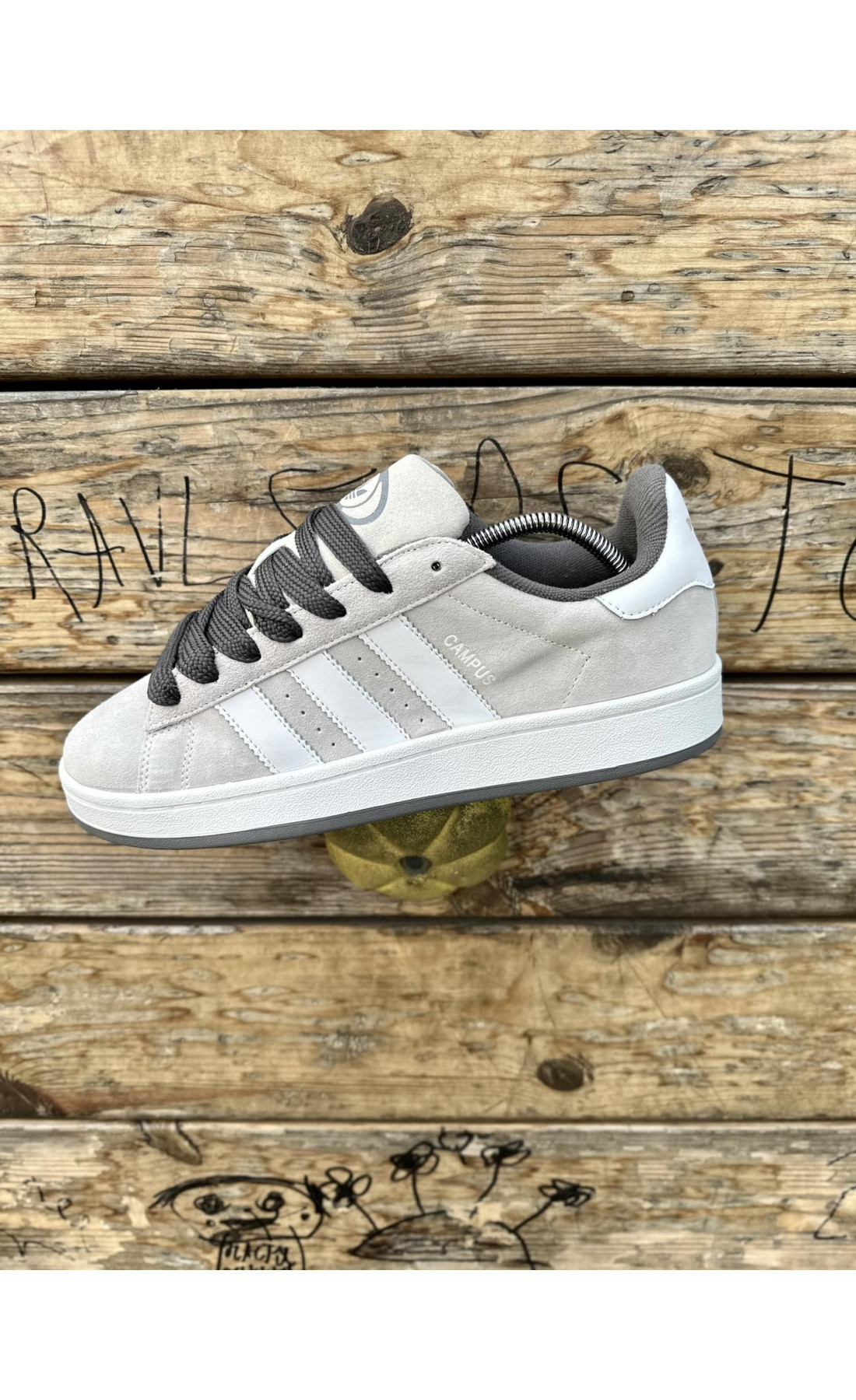 Чоловічі кросівки  Кросівки adidas campus (gray & white) (0815-21)