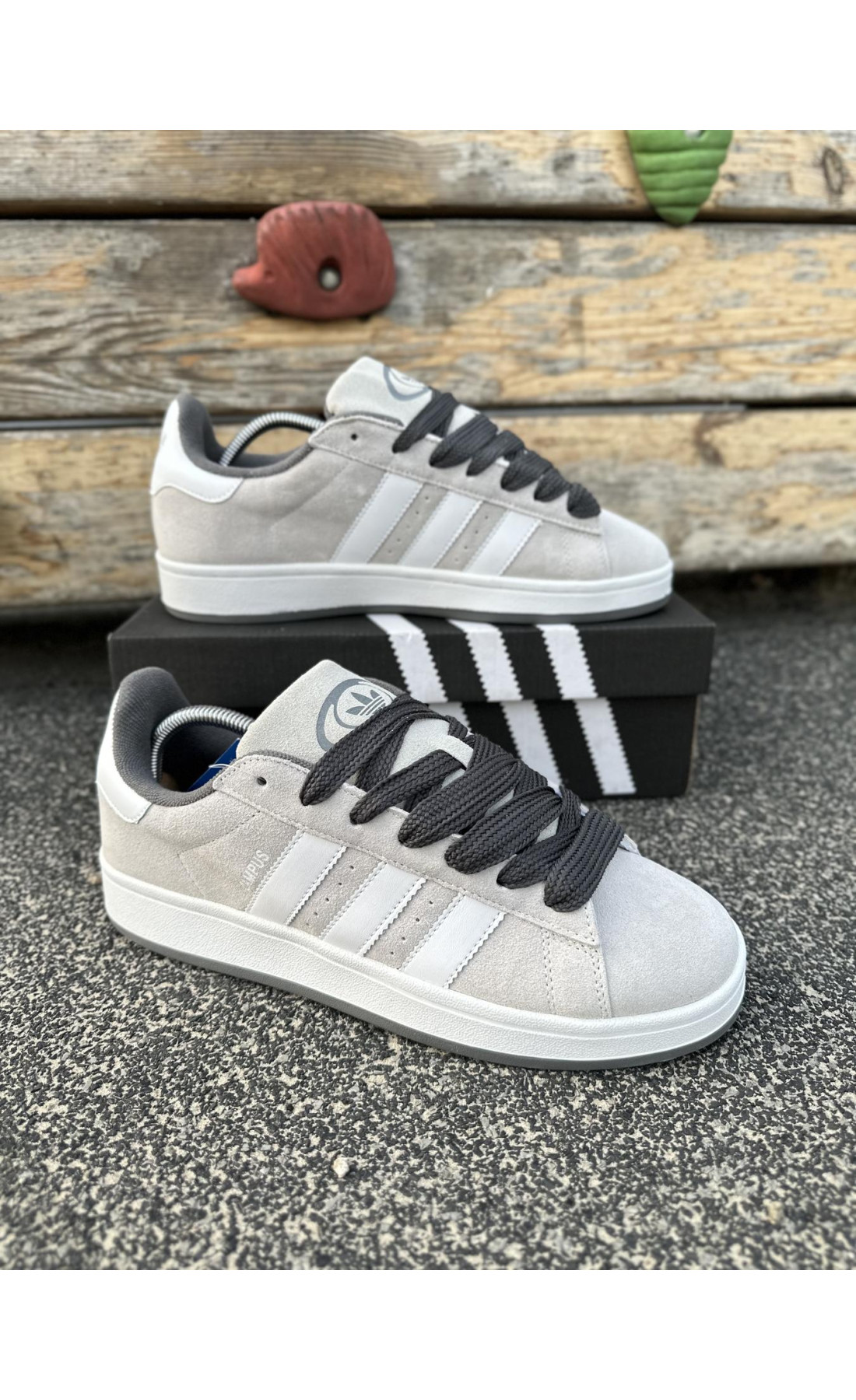 Чоловічі кросівки  Кросівки adidas campus (gray & white) (0815-21)