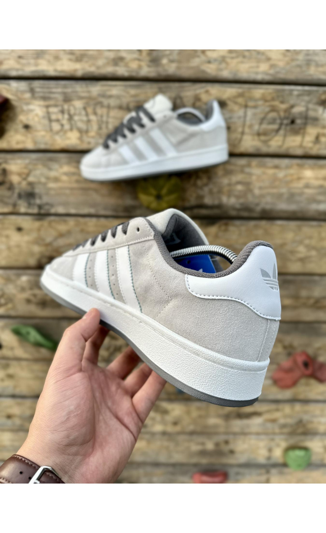 Чоловічі кросівки  Кросівки adidas campus (gray & white) (0815-21)