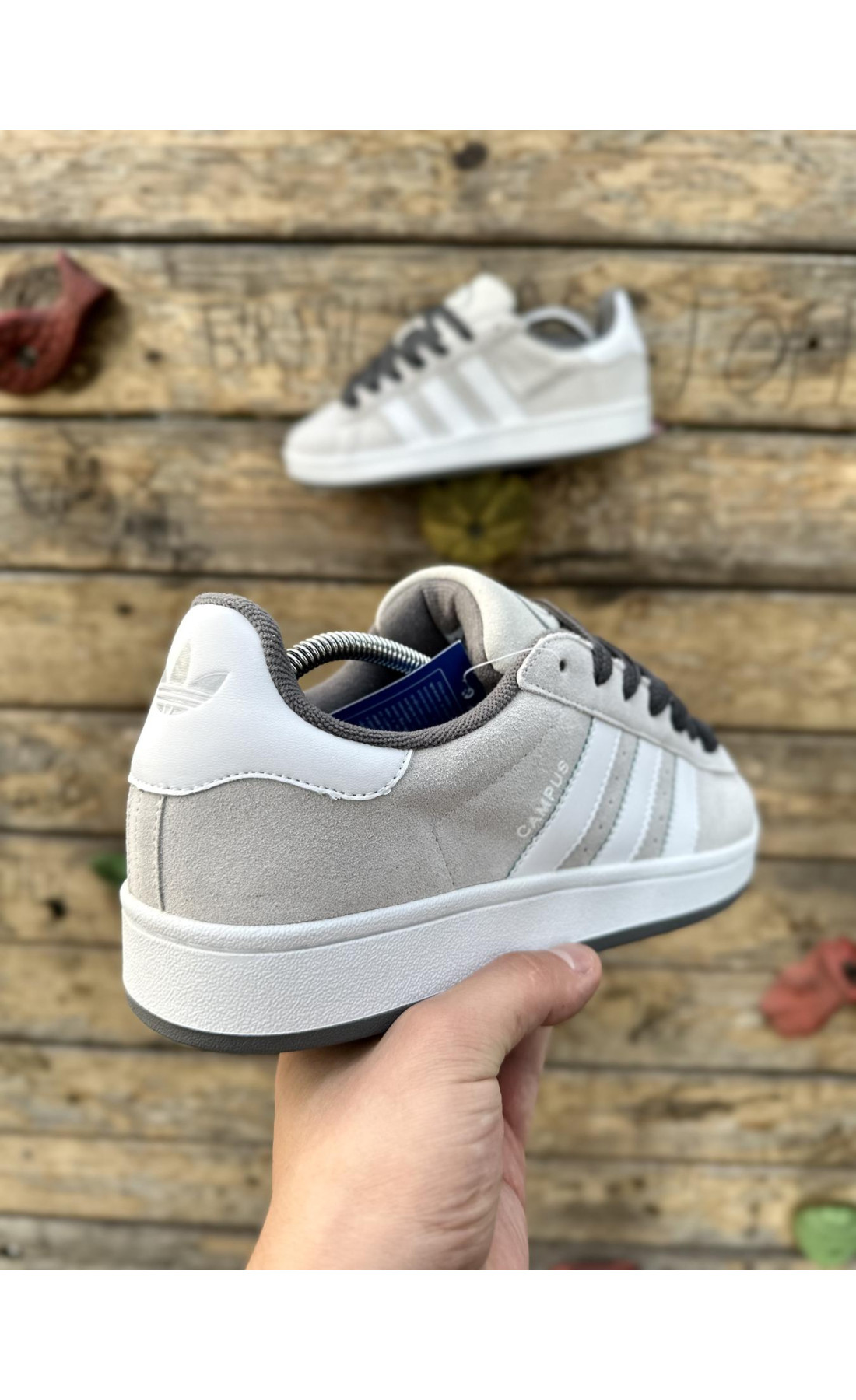 Чоловічі кросівки  Кросівки adidas campus (gray & white) (0815-21)