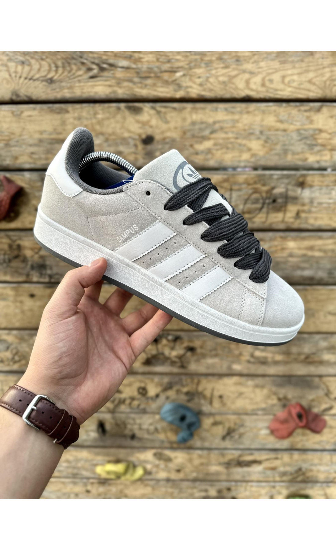 Чоловічі кросівки  Кросівки adidas campus (gray & white) (0815-21)