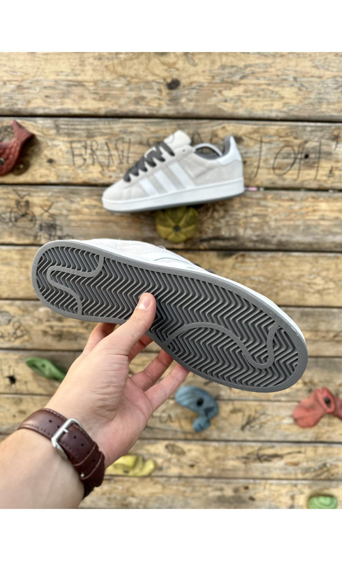 Чоловічі кросівки  Кросівки adidas campus (gray & white) (0815-21)