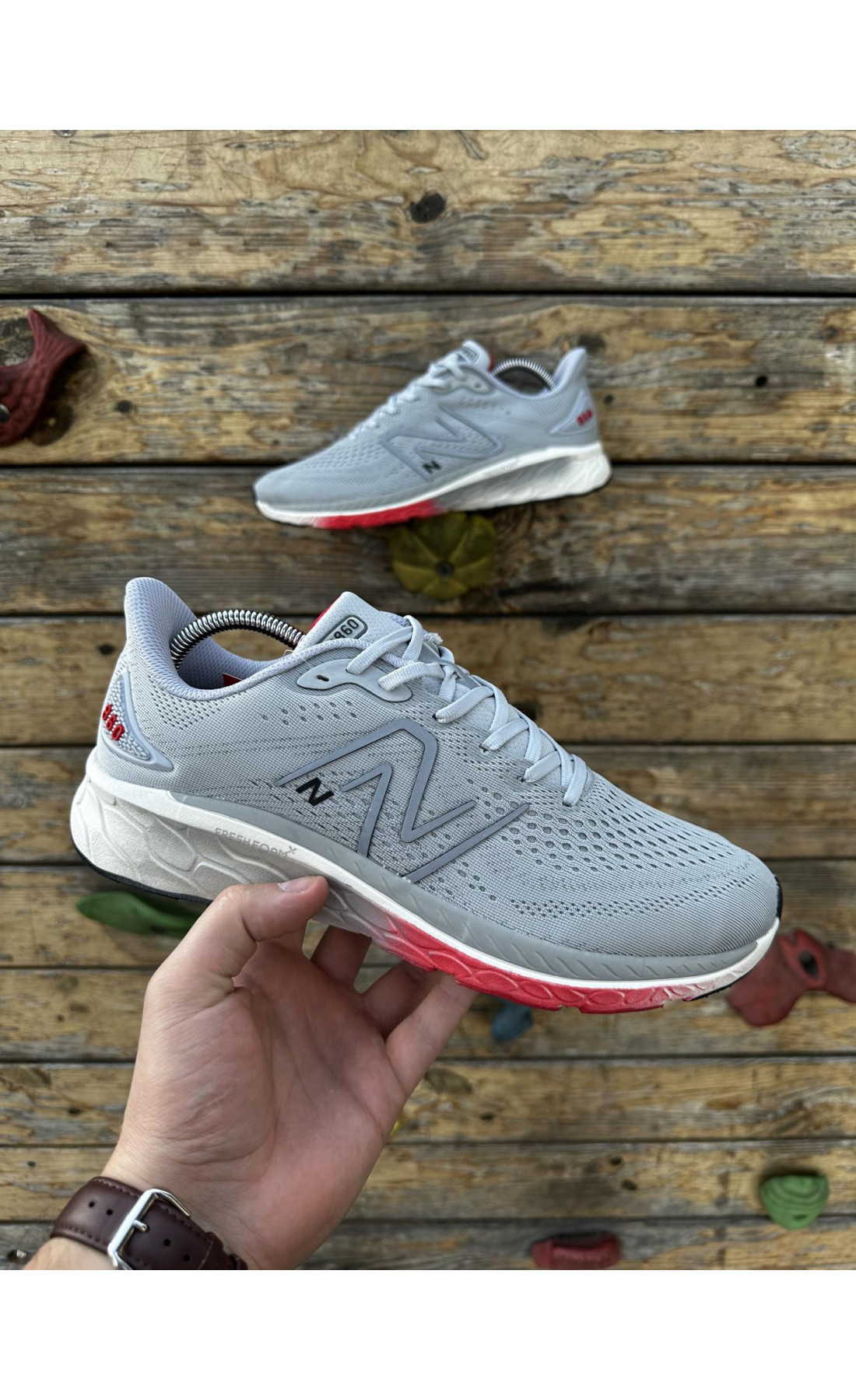 Чоловічі кросівки  Кросівки new balance fresh foam (світло сірі) (636-3)