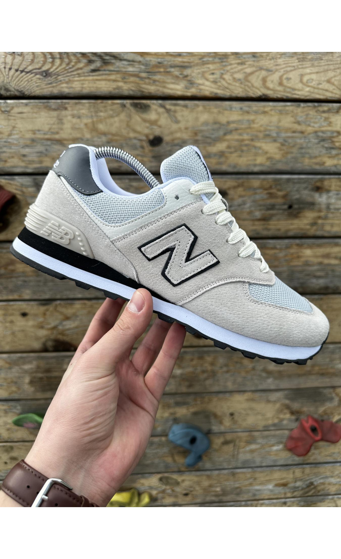 Чоловічі кросівки  Кросівки new balance (світлі) (574-8)