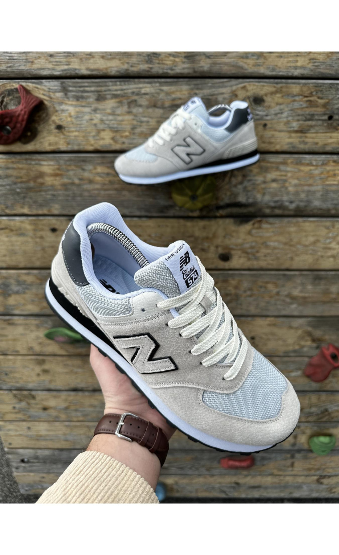 Чоловічі кросівки  Кросівки new balance (світлі) (574-8)