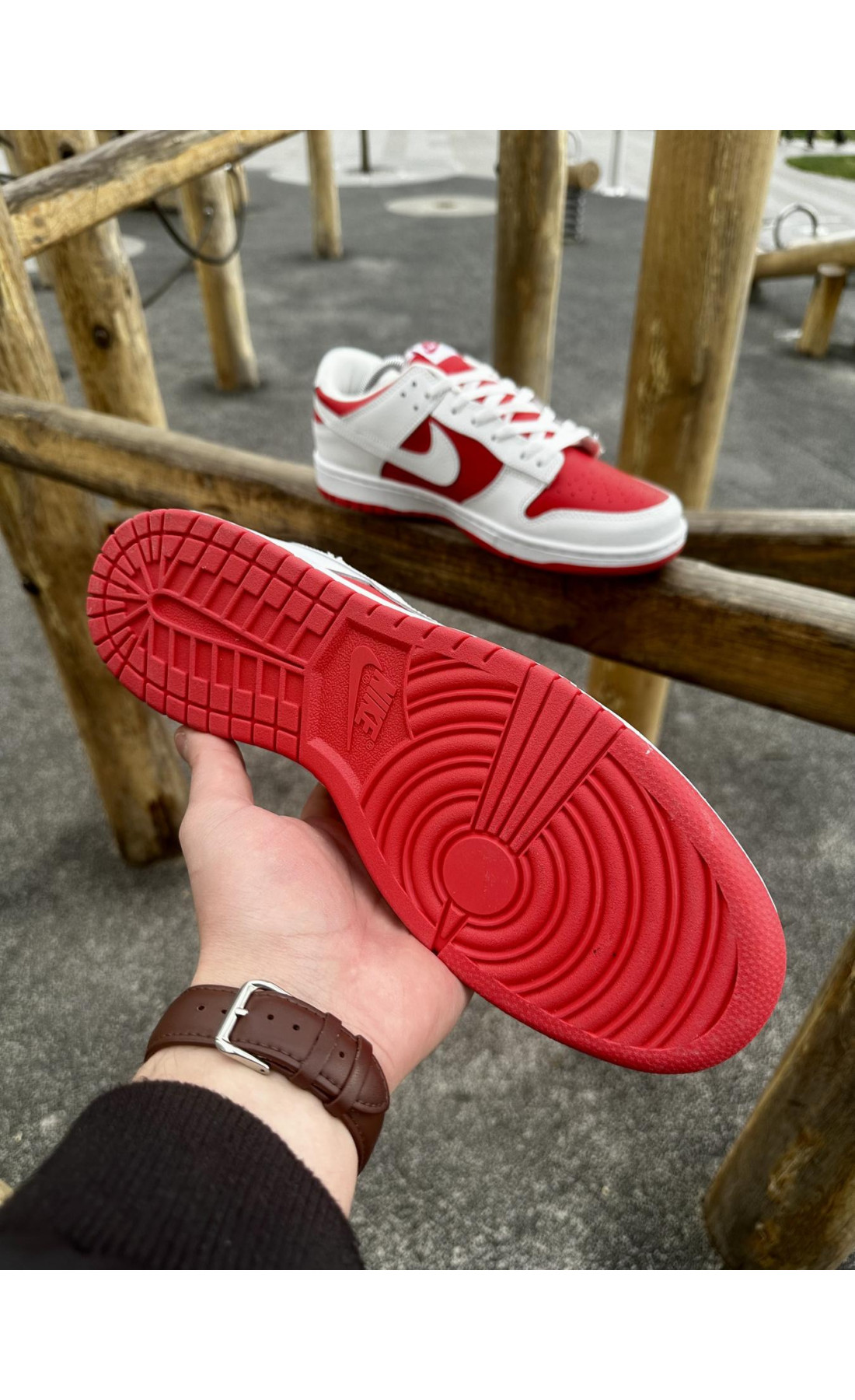 Чоловічі кросівки  Кросівки nike sb dunk (white & red) (2253-11)
