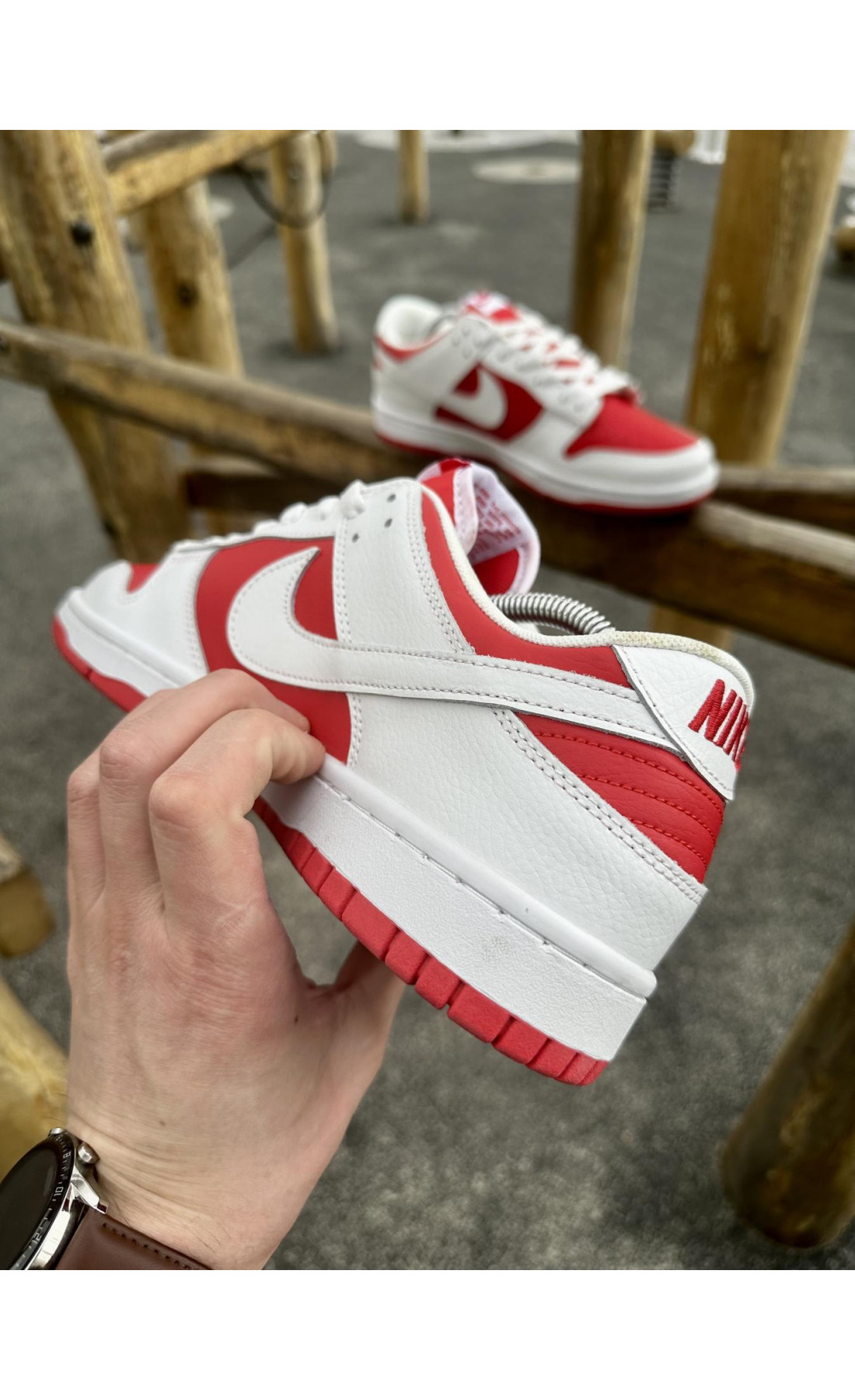 Чоловічі кросівки  Кросівки nike sb dunk (white & red) (2253-11)