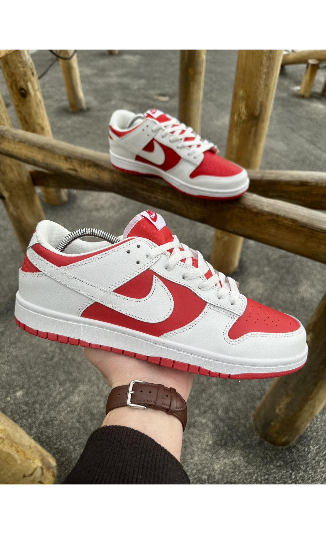 Чоловічі кросівки  Кросівки nike sb dunk (white & red) (2253-11)