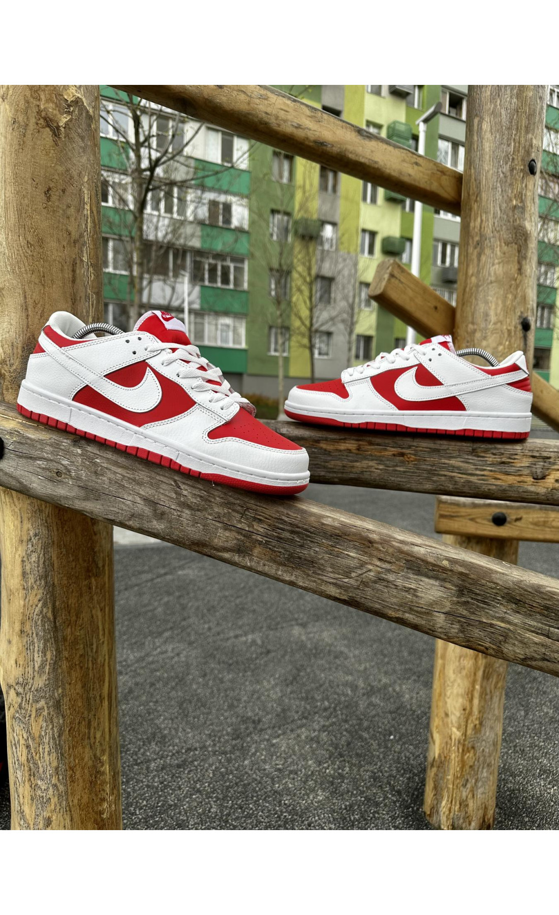 Чоловічі кросівки  Кросівки nike sb dunk (white & red) (2253-11)