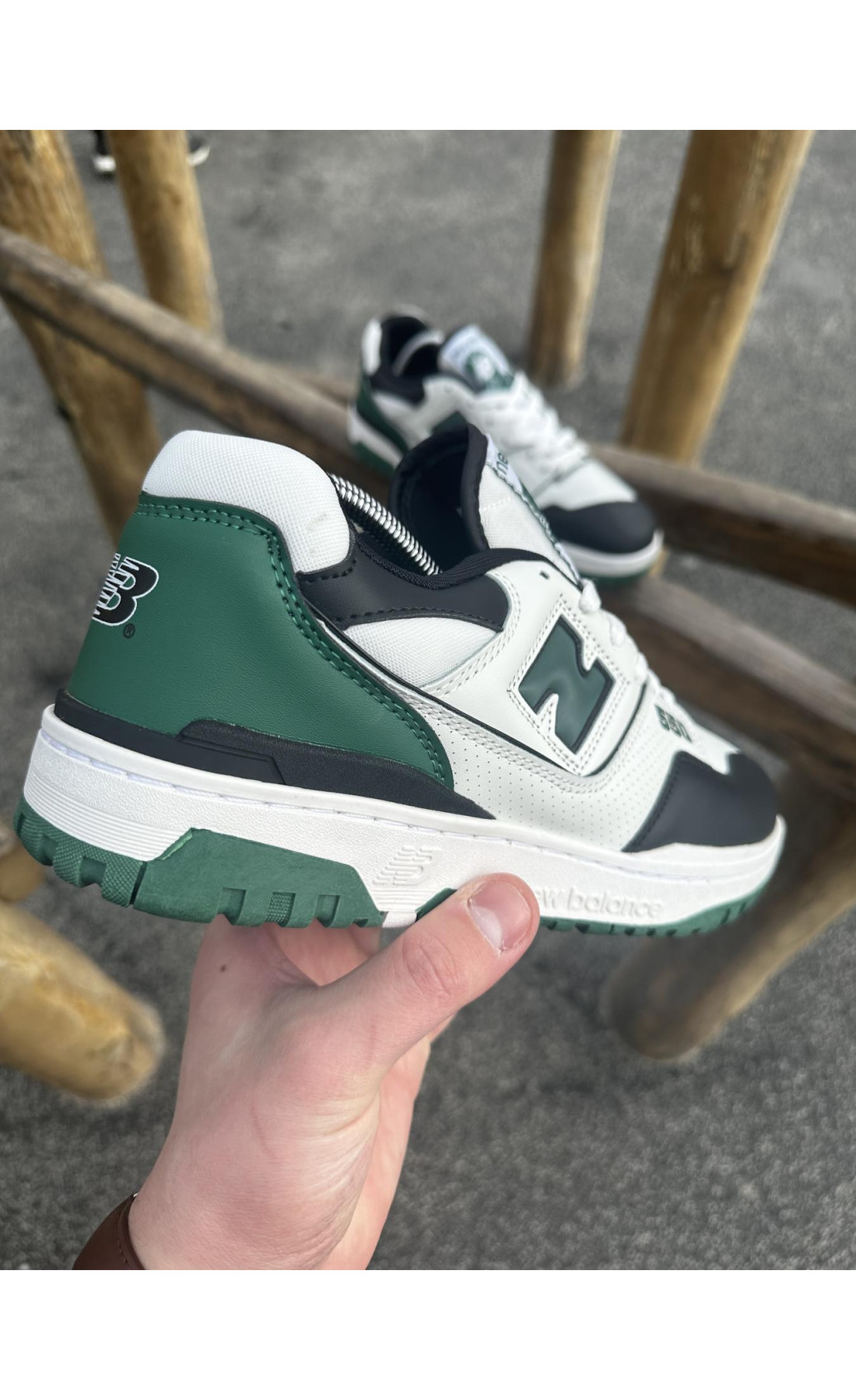 Чоловічі кросівки  Кросівки new balance (white & green) (550-5)