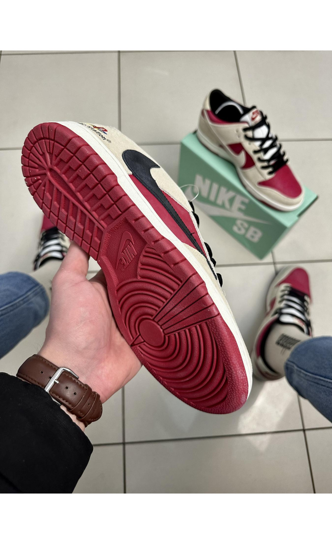 Чоловічі кросівки  Кросівки nike sb dunk (ps creamy red) (2289-1)