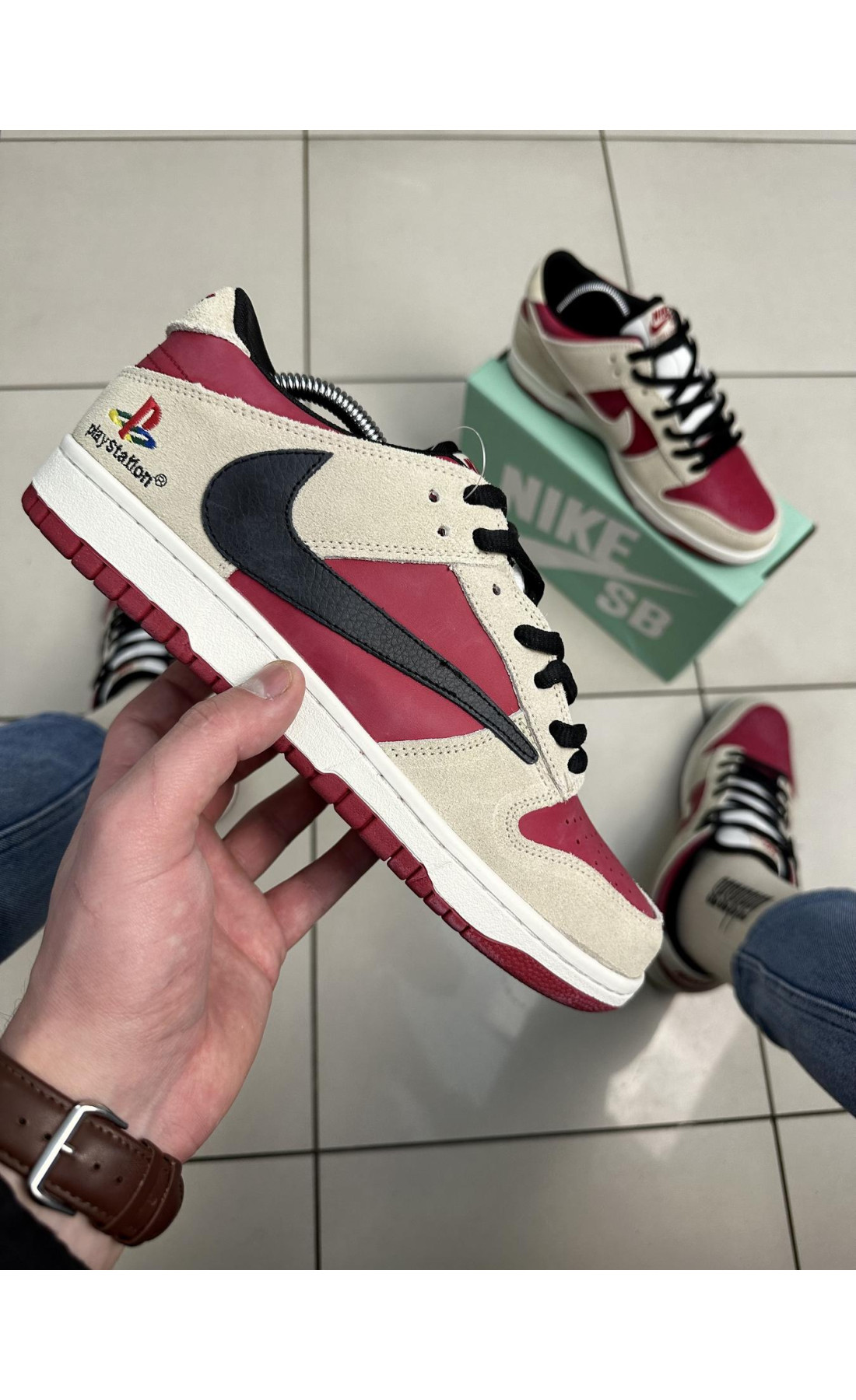 Чоловічі кросівки  Кросівки nike sb dunk (ps creamy red) (2289-1)