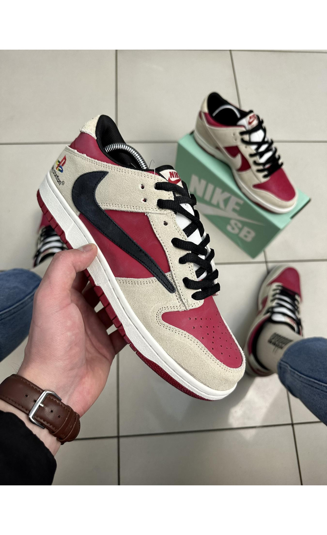 Чоловічі кросівки  Кросівки nike sb dunk (ps creamy red) (2289-1)