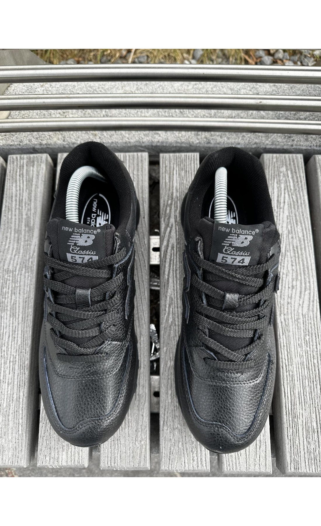 Чоловічі кросівки  Кросівки new balance (-, шкіра, чорні) (392-11)