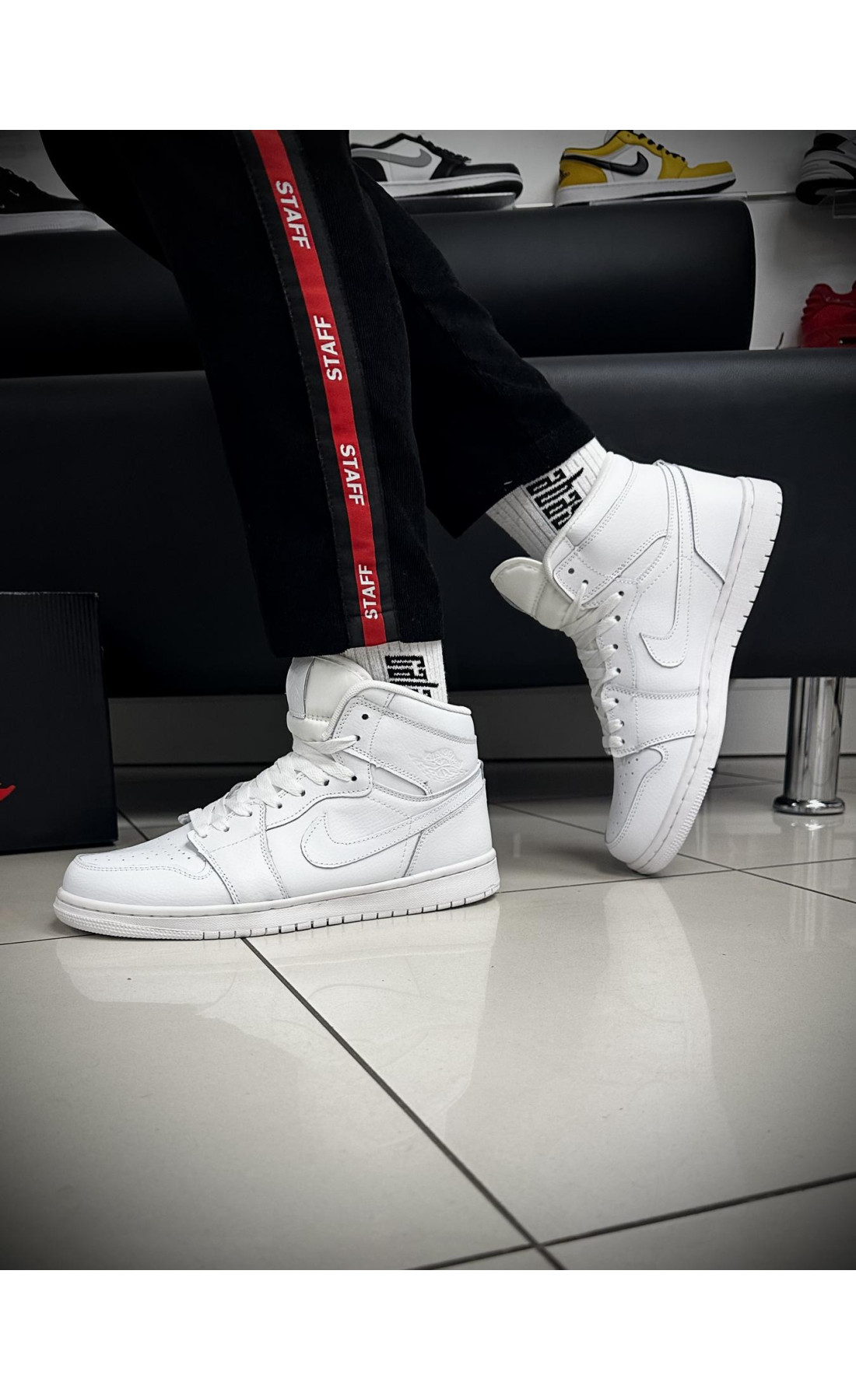 Чоловічі кросівки  Кросівки nike air jordan високі, (white) (A033-23)