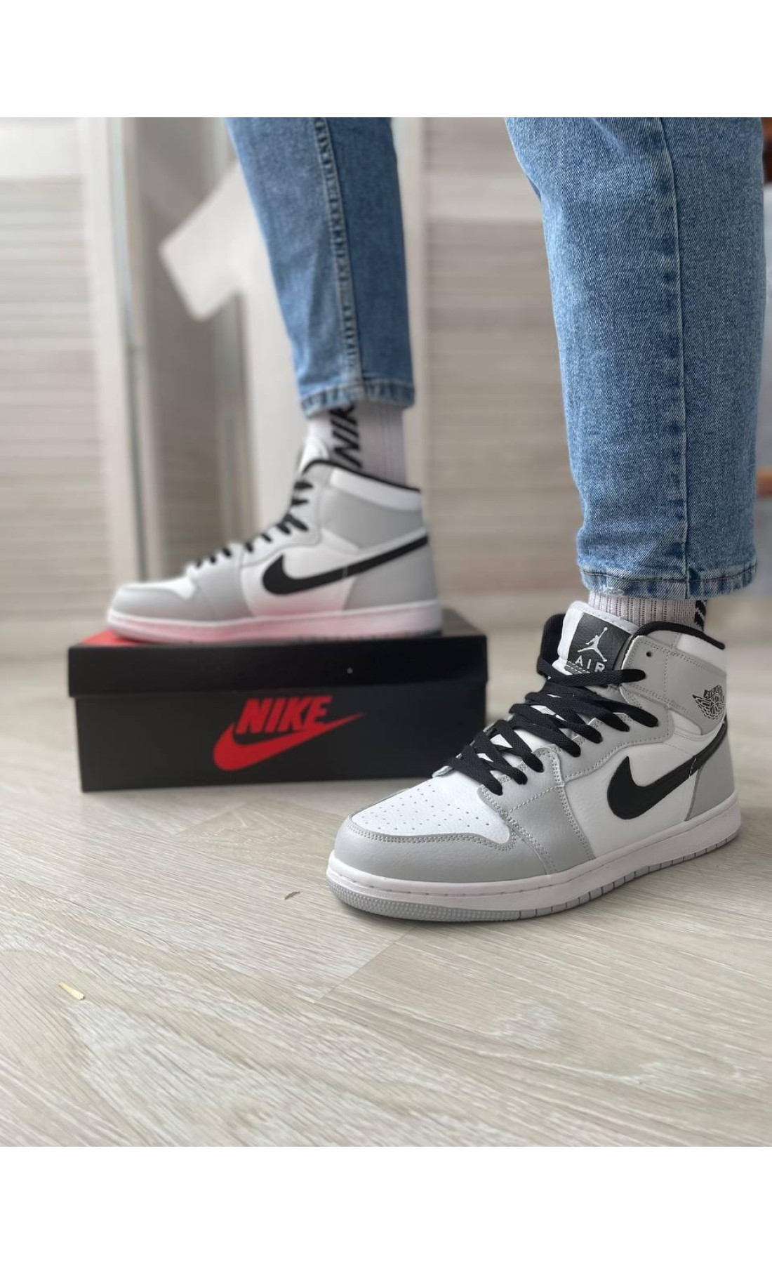 Чоловічі кросівки  Кросівки nike air jordan og (gray white black) (159-18)