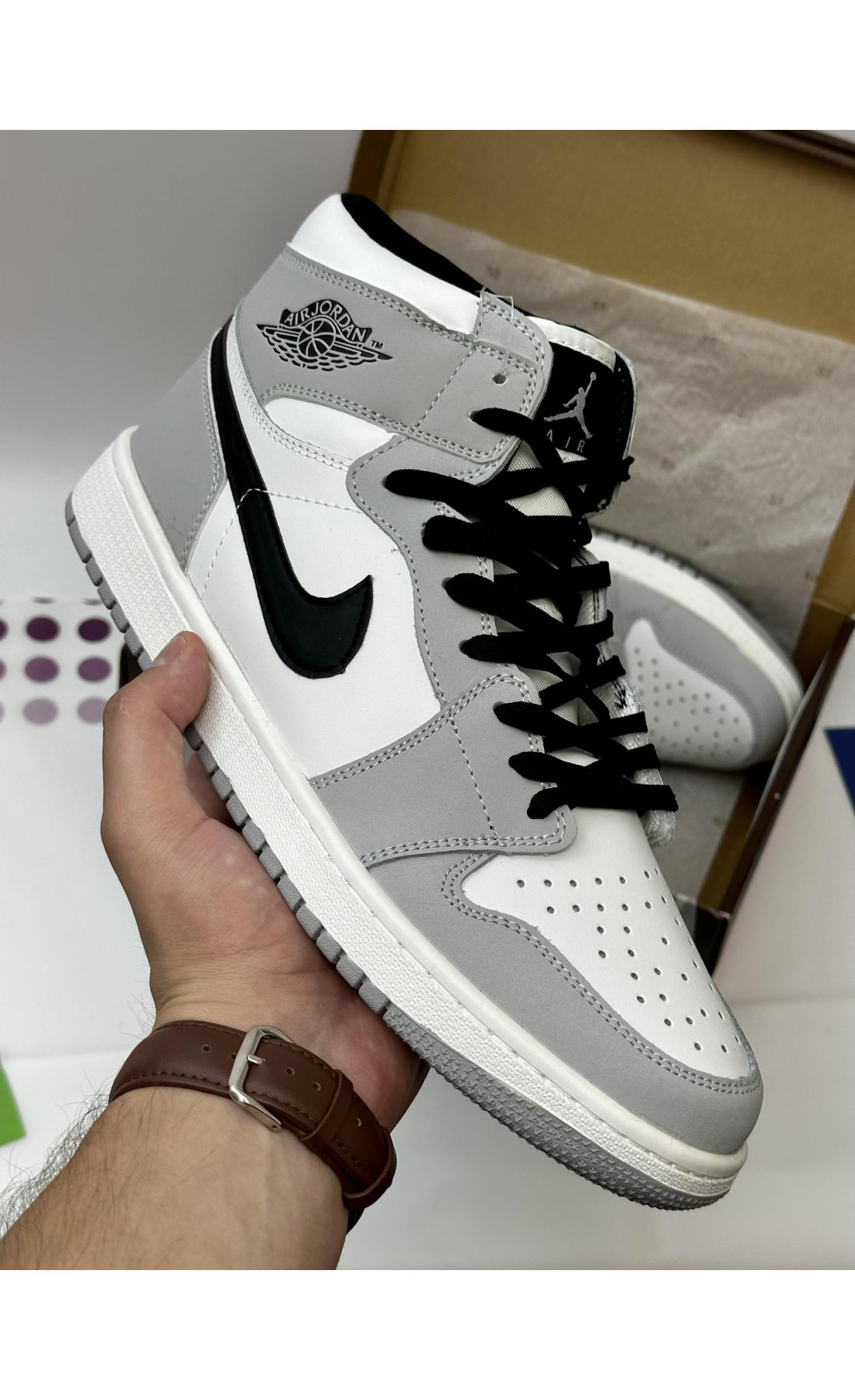 Чоловічі кросівки  Кросівки nike air jordan og (gray white black) (159-18)