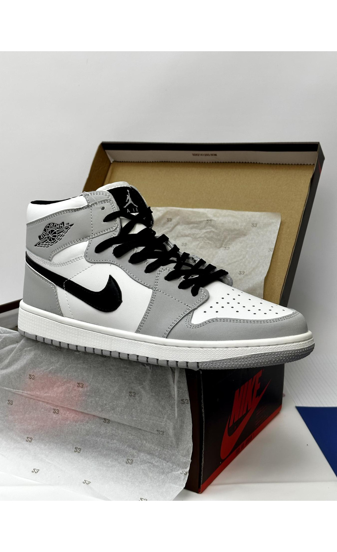 Чоловічі кросівки  Кросівки nike air jordan og (gray white black) (159-18)