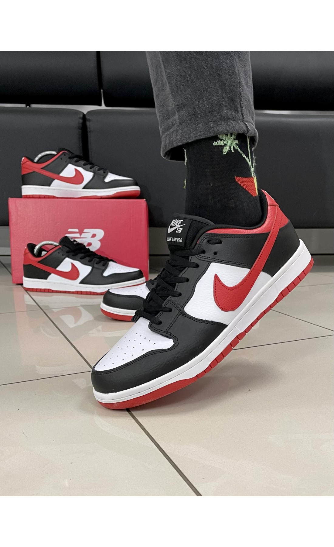 Чоловічі кросівки  Кросівки nike sb dunk low pro (червоний свуш) (A458-1)