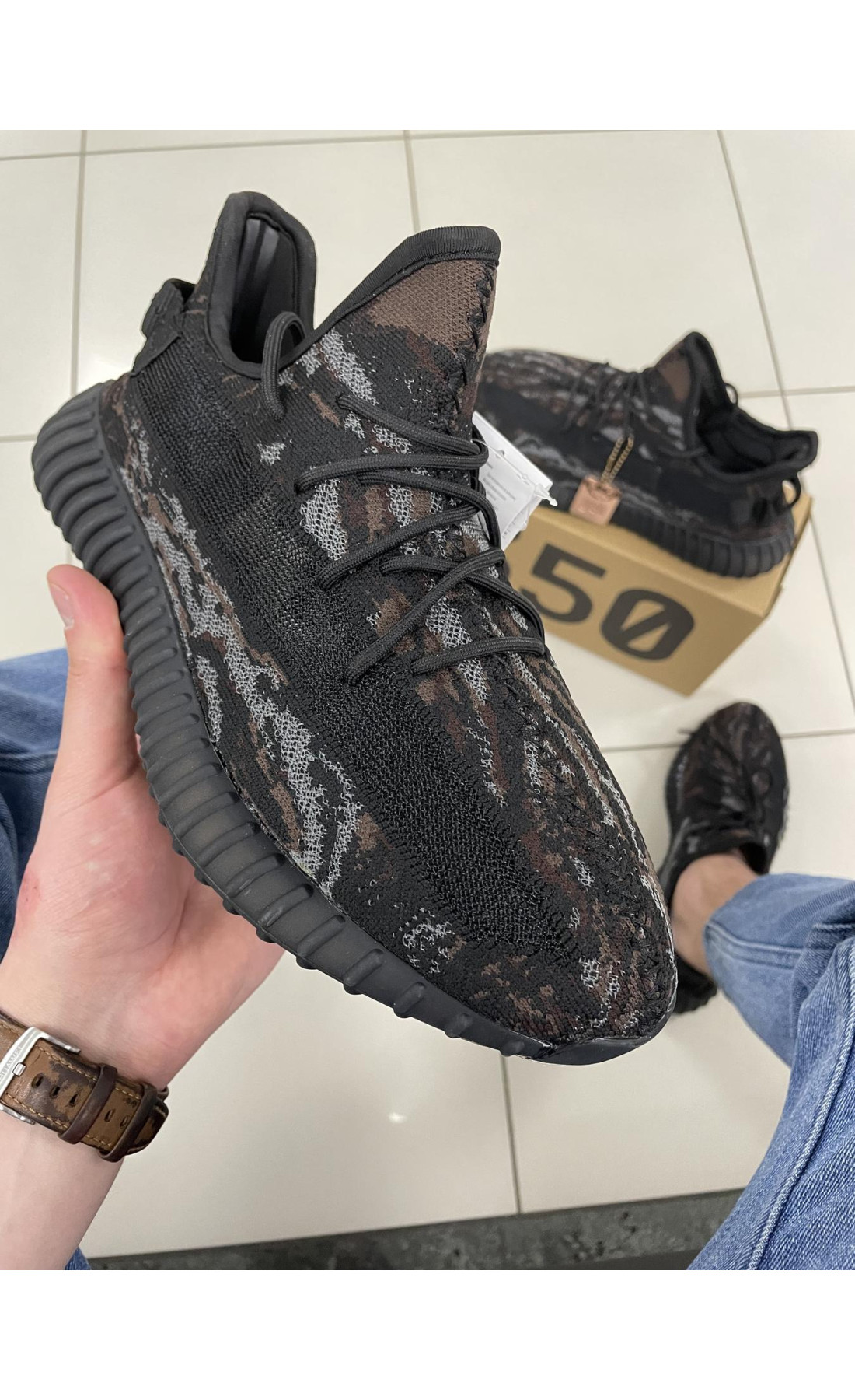 Чоловічі кросівки  Кросівки adidas yeesy boost black / camo (A2237-6)
