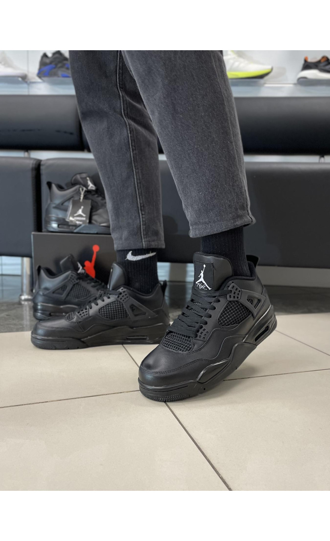 Чоловічі кросівки  Кросівки nike air jordan retro all black (A32-23)