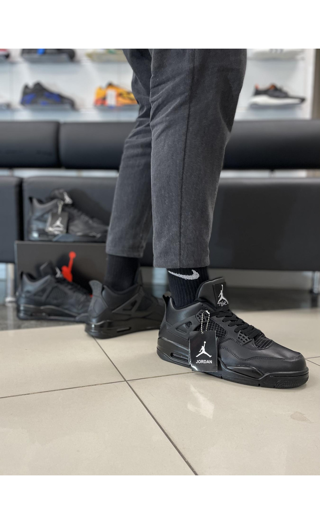 Чоловічі кросівки  Кросівки nike air jordan retro all black (A32-23)
