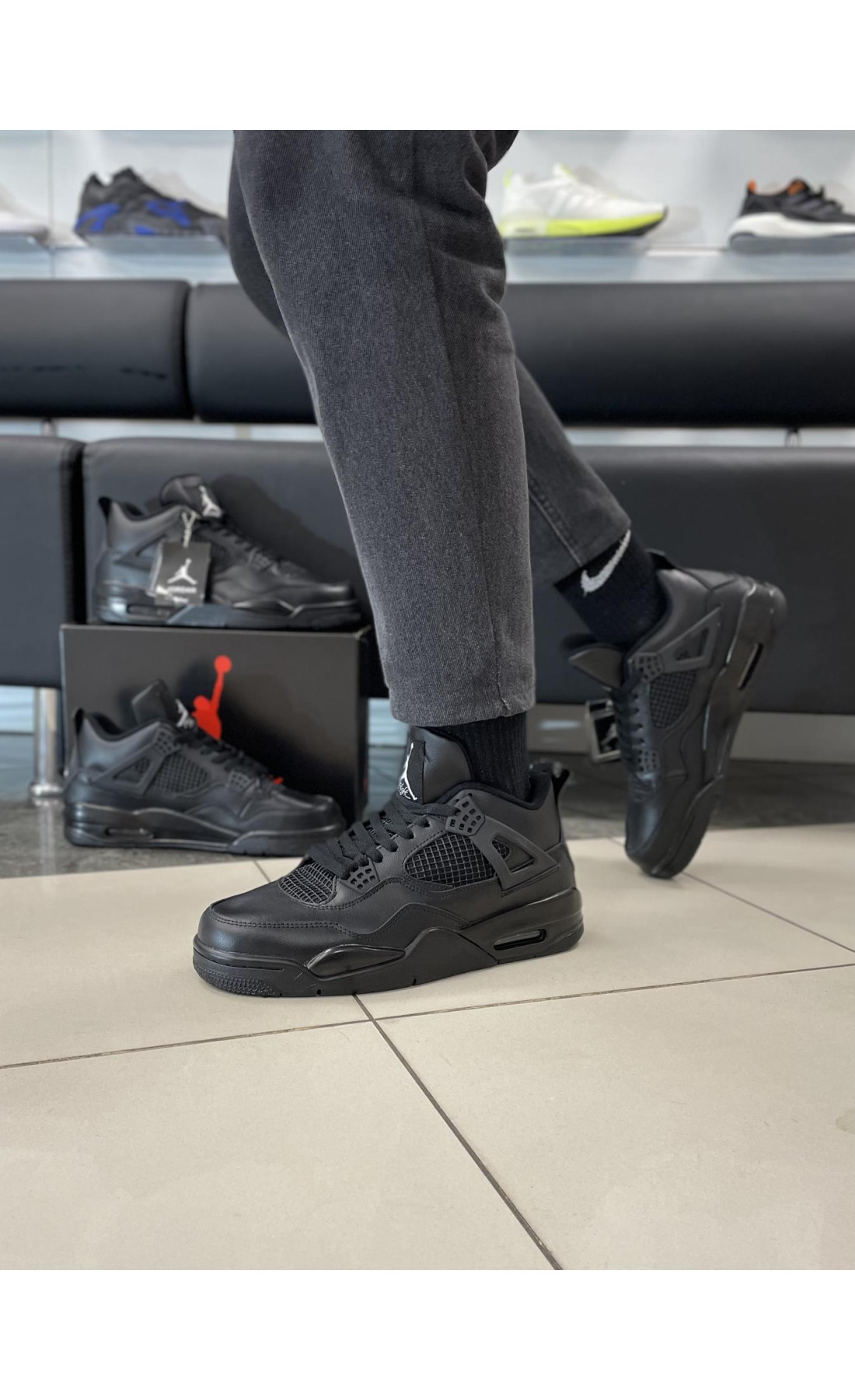 Чоловічі кросівки  Кросівки nike air jordan retro all black (A32-23)