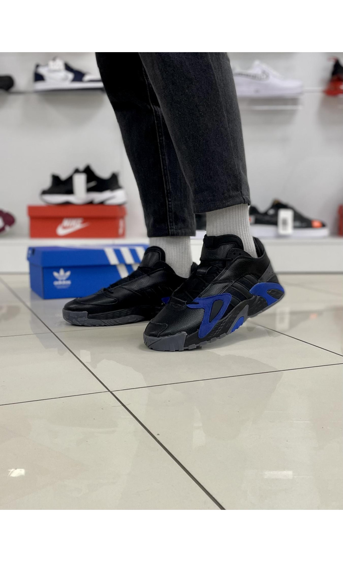Чоловічі кросівки  Кросівки adidas streetball (black / blue) (A013-5)