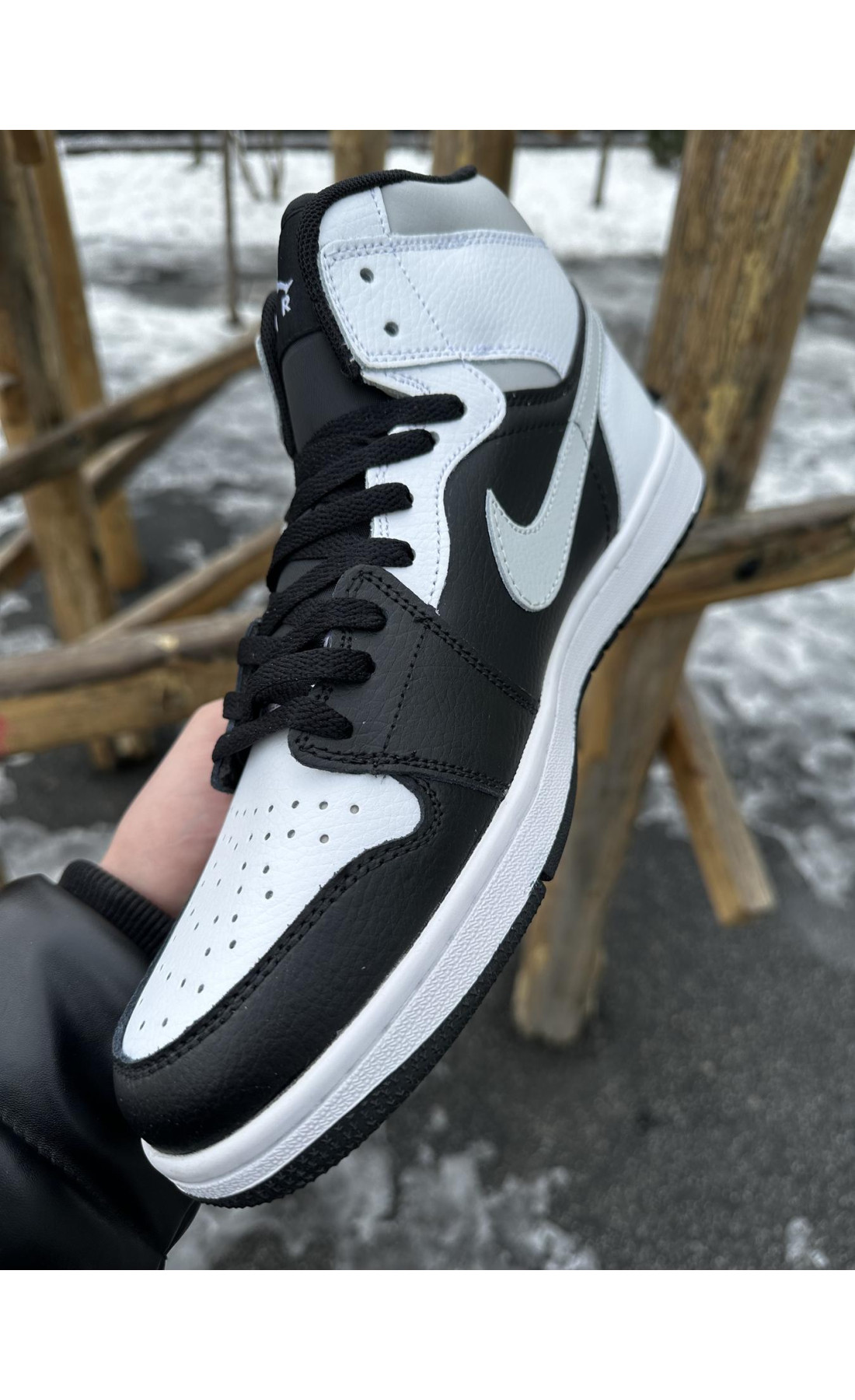 Чоловічі кросівки  Високі кросівки nike air jordan (сірий свуш) (0919-8)