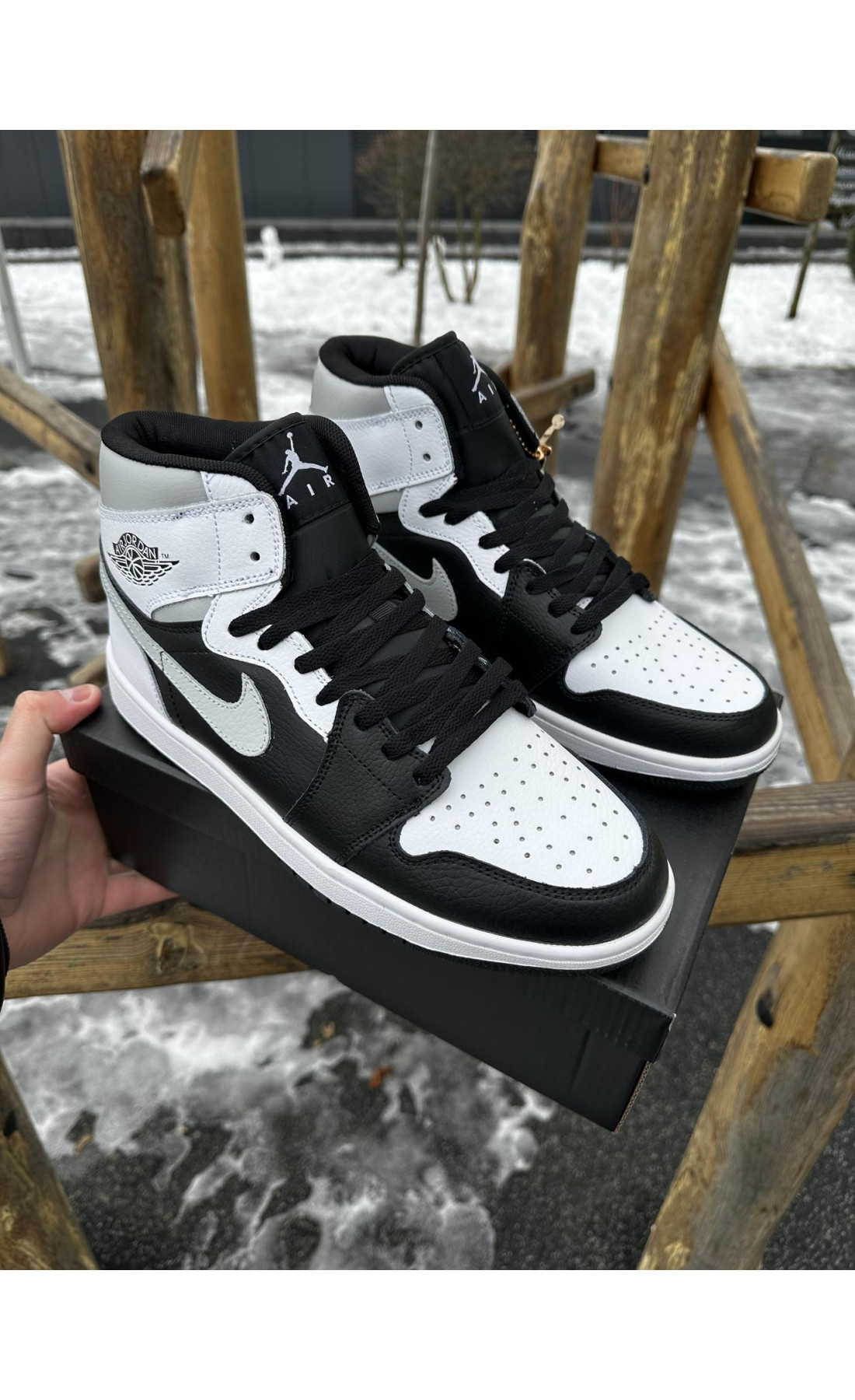 Чоловічі кросівки  Високі кросівки nike air jordan (сірий свуш) (0919-8)