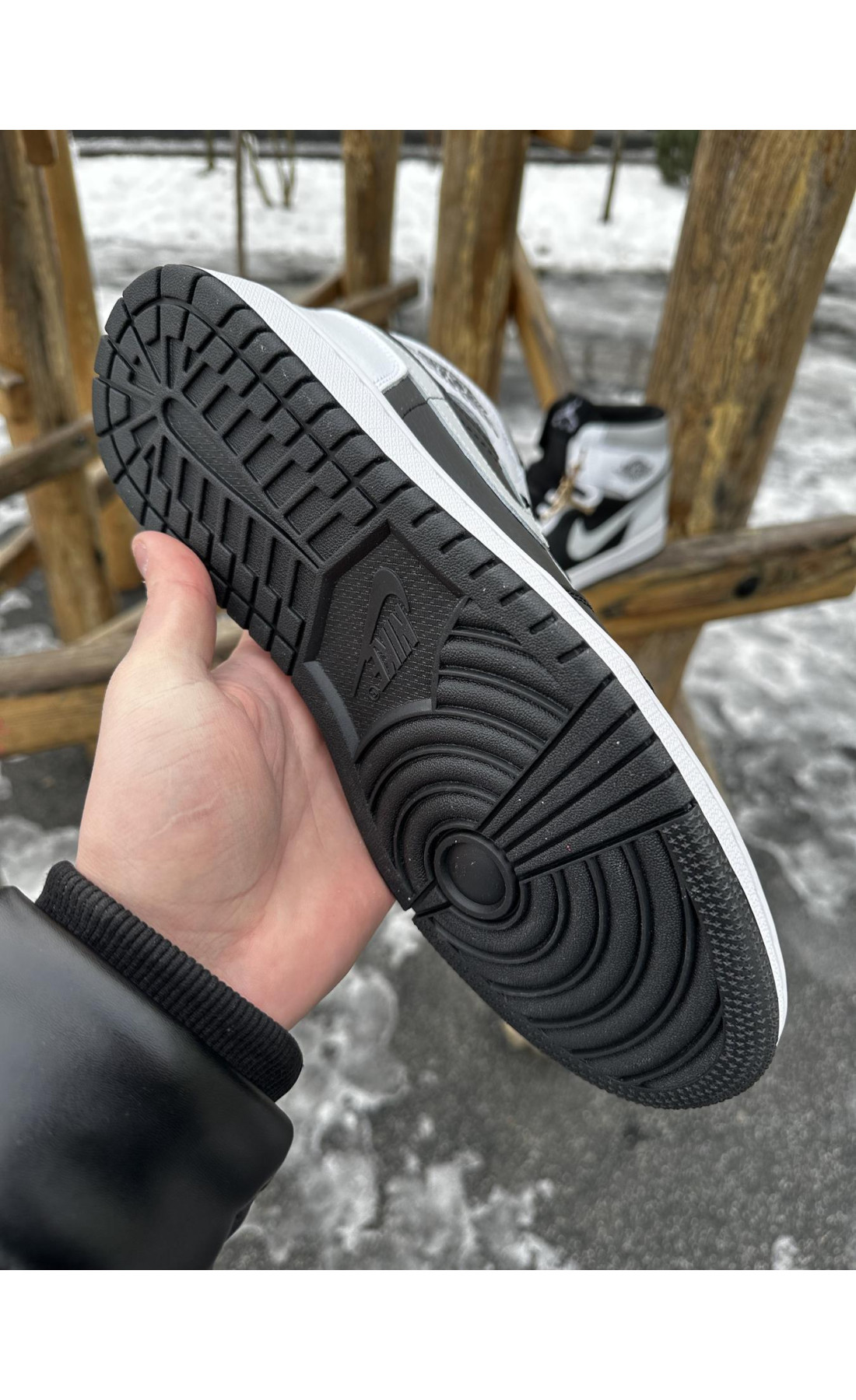 Чоловічі кросівки  Високі кросівки nike air jordan (сірий свуш) (0919-8)