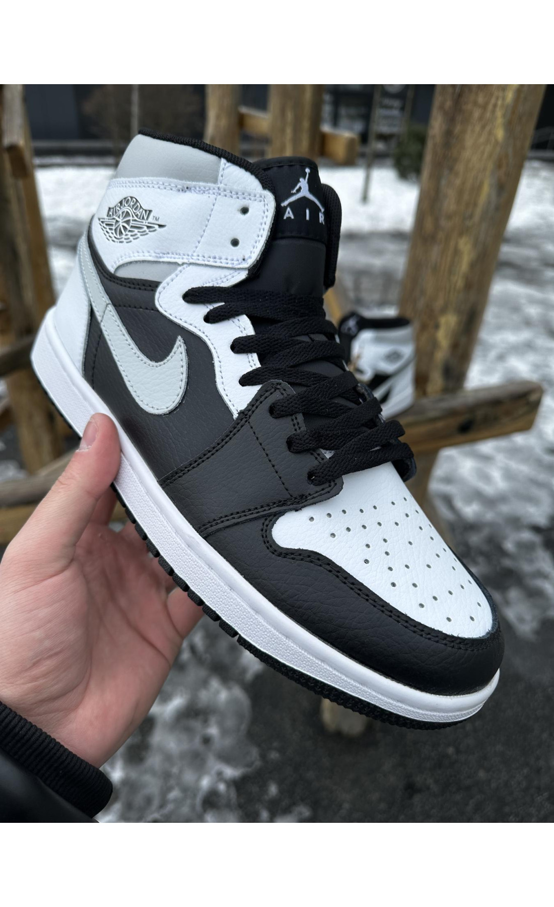 Чоловічі кросівки  Високі кросівки nike air jordan (сірий свуш) (0919-8)