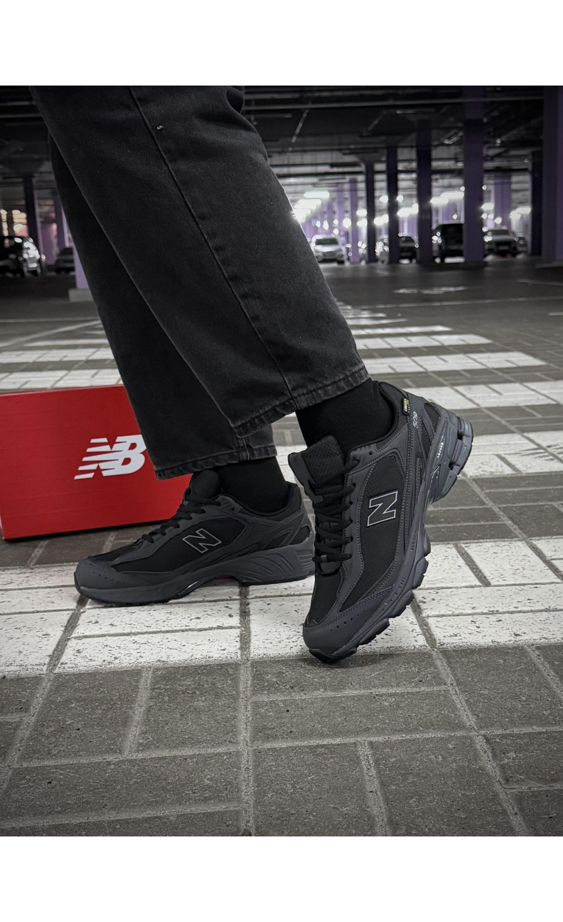 Чоловічі кросівки  Термо кросівки new balance waterproof gore tex (чорно-сірі) (7115-4)