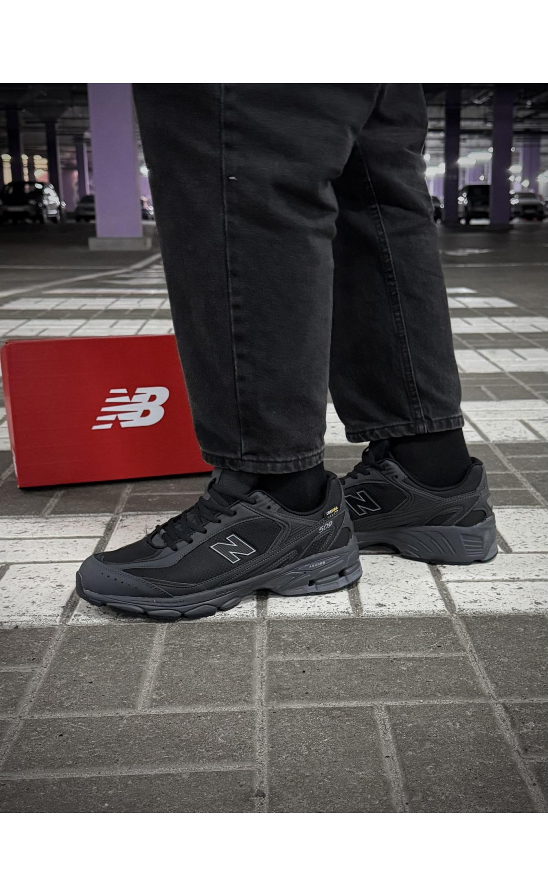 Чоловічі кросівки  Термо кросівки new balance waterproof gore tex (чорно-сірі) (7115-4)