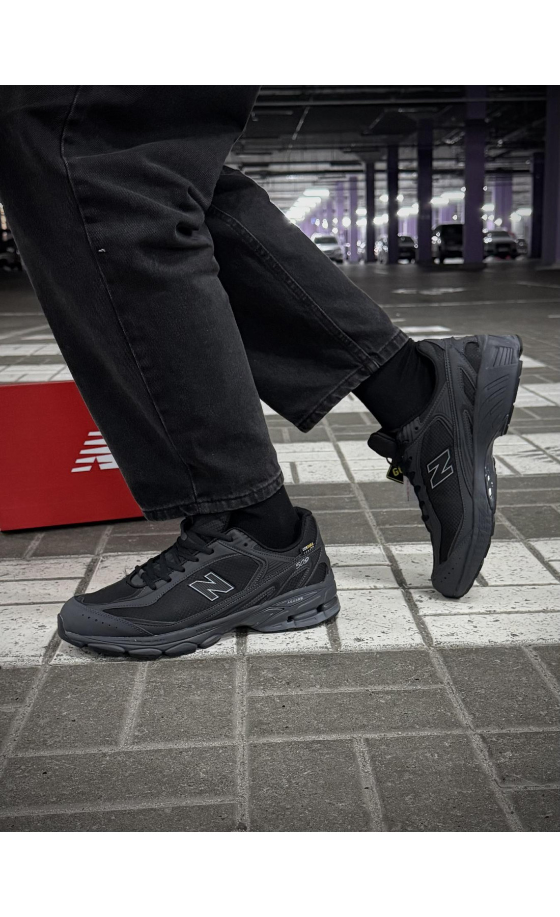 Чоловічі кросівки  Термо кросівки new balance waterproof gore tex (чорно-сірі) (7115-4)