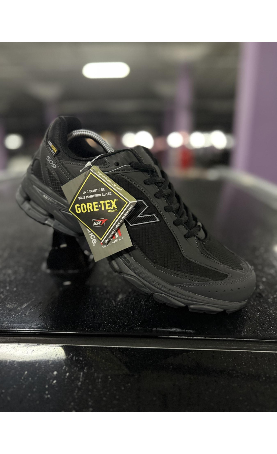 Чоловічі кросівки  Термо кросівки new balance waterproof gore tex (чорно-сірі) (7115-4)