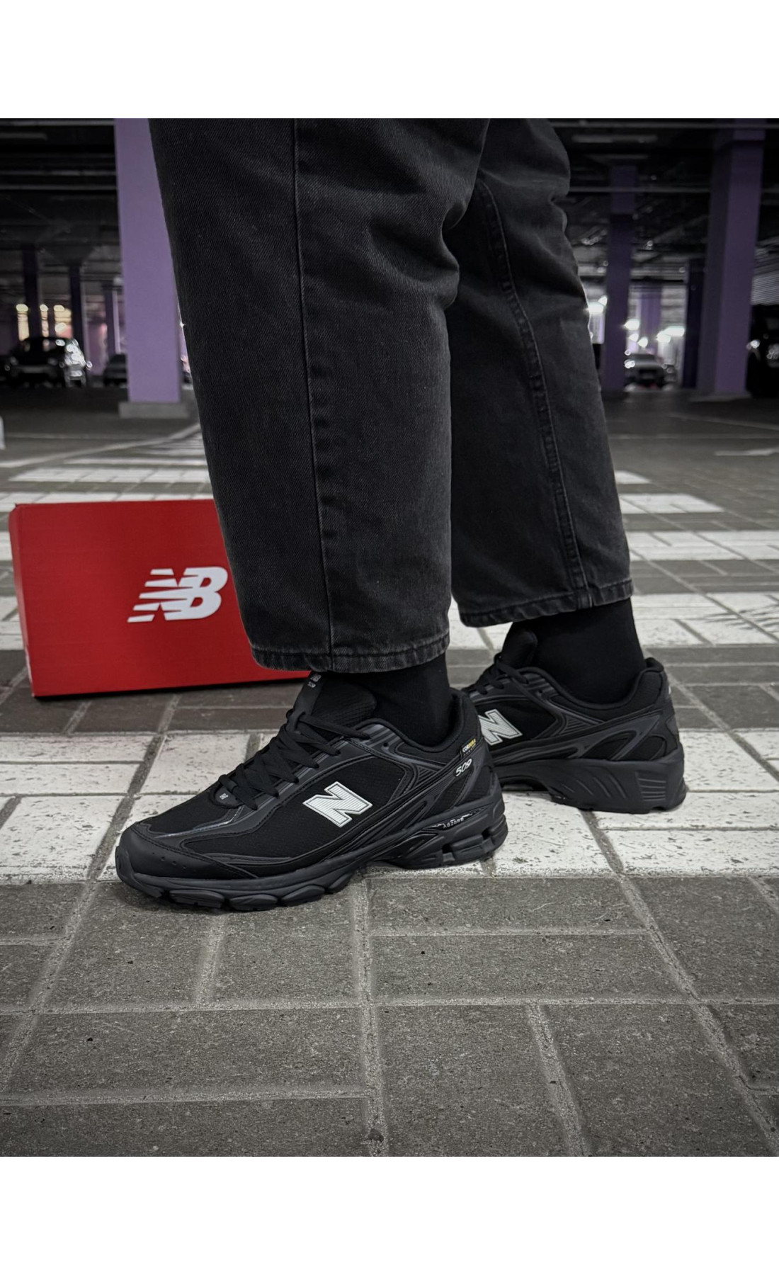 Чоловічі кросівки  Термо кросівки new balance waterproof gore tex (чорні) (740-2)