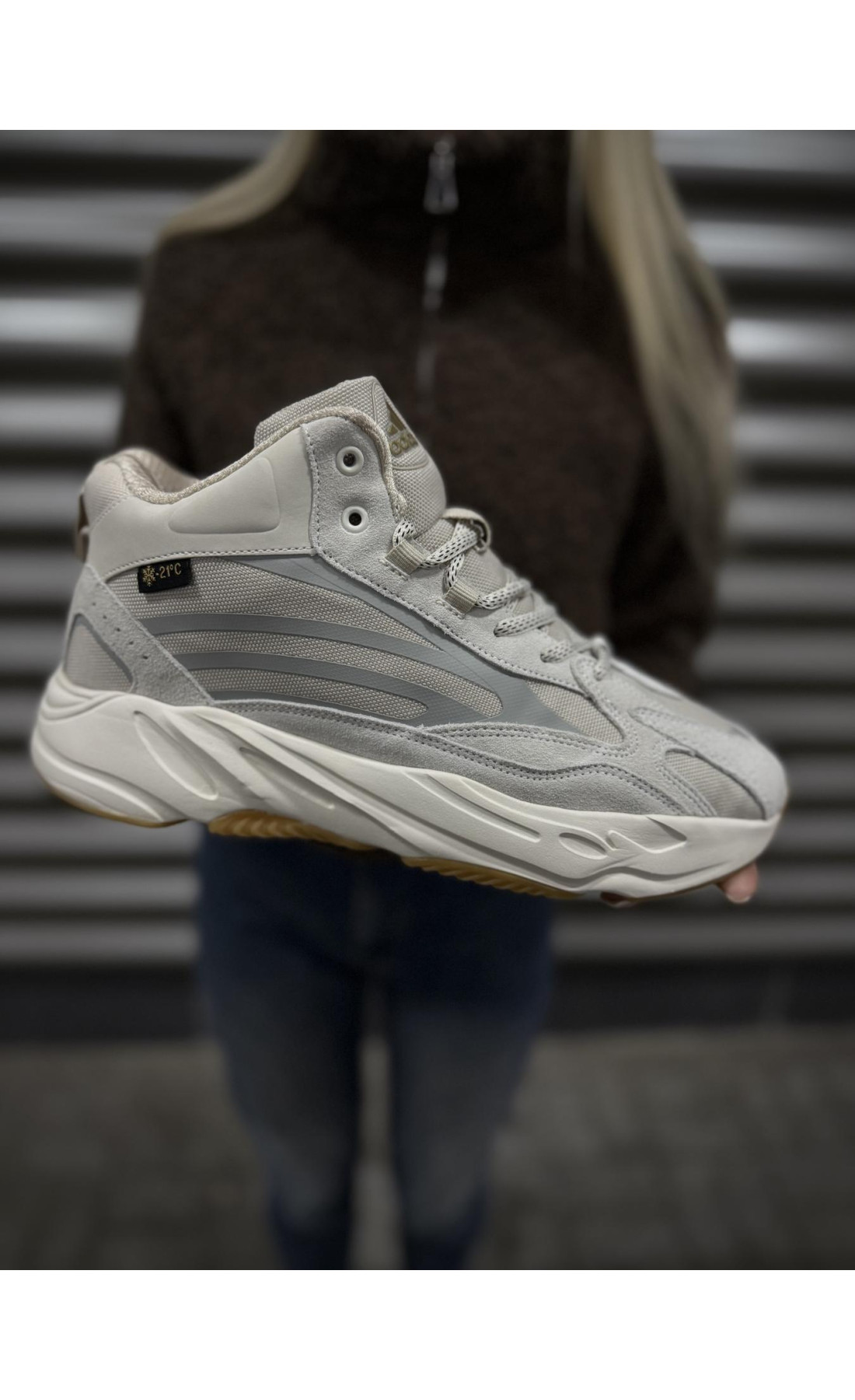 Чоловічі кросівки  Зимові вологозахисні кросівки adidas yeezy boost , світлі beige (2695-6)