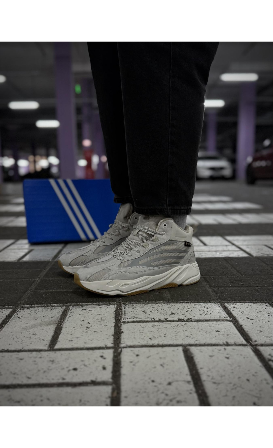 Чоловічі кросівки  Зимові вологозахисні кросівки adidas yeezy boost , світлі beige (2695-6)