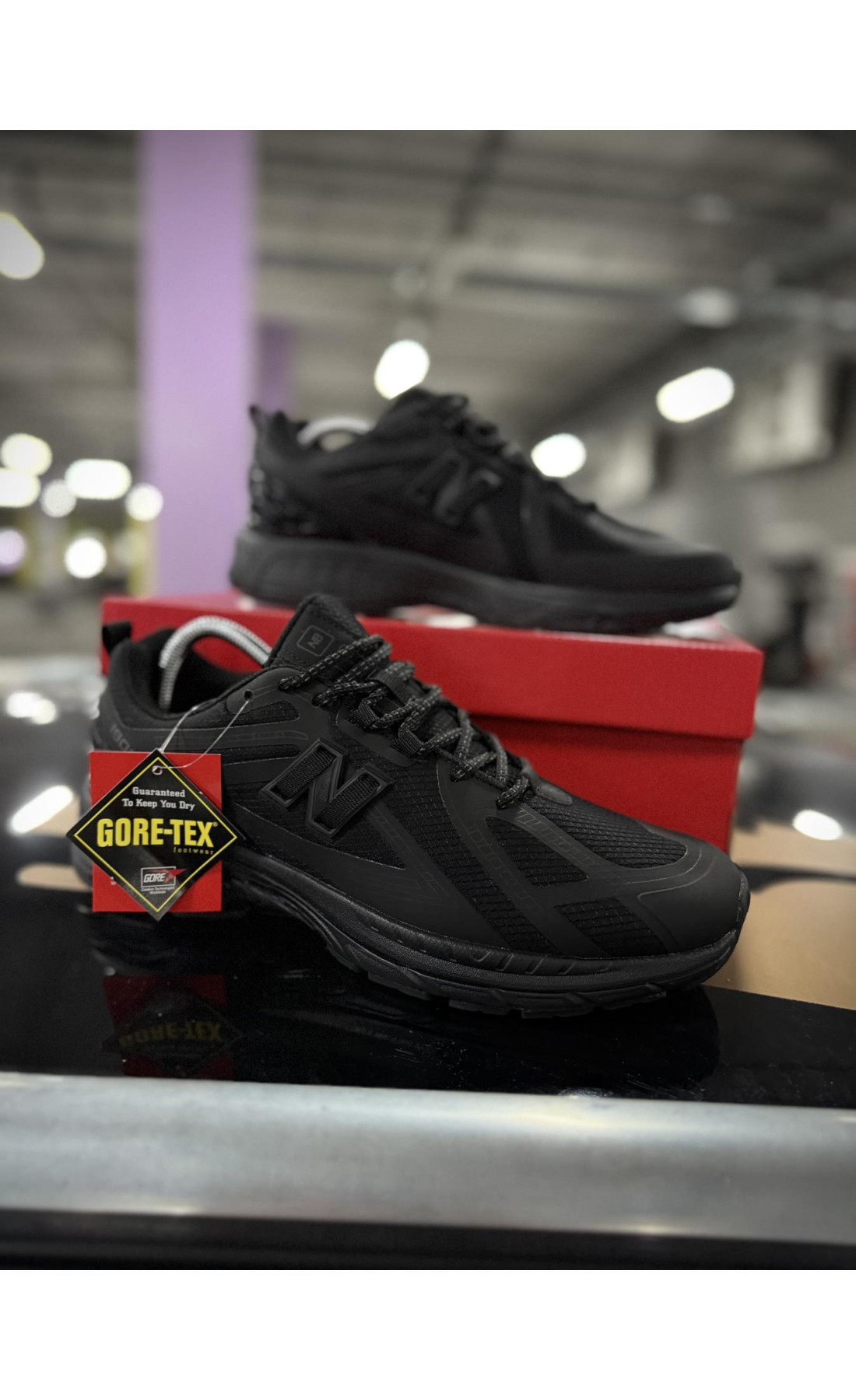 Чоловічі кросівки  Термо кросівки new balance r gore tex (чорні) (7502-1)