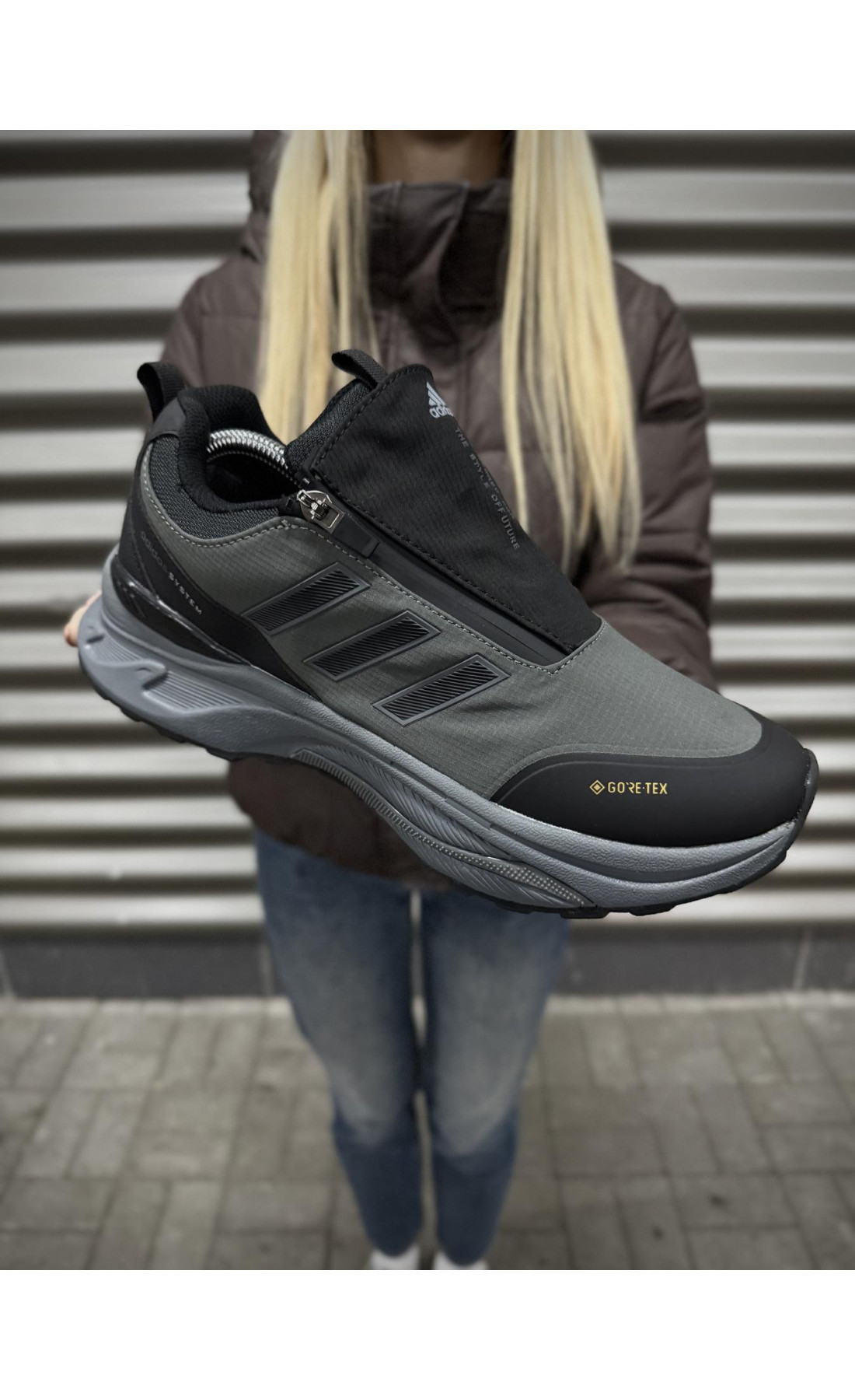 Чоловічі кросівки  Термо кросівки adidas system odyssey x gore tex, хакі темні (236-6)
