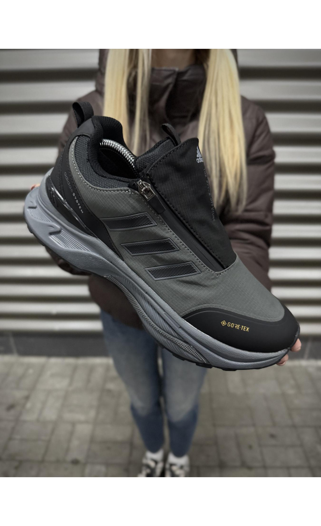 Чоловічі кросівки  Термо кросівки adidas system odyssey x gore tex, хакі темні (236-6)